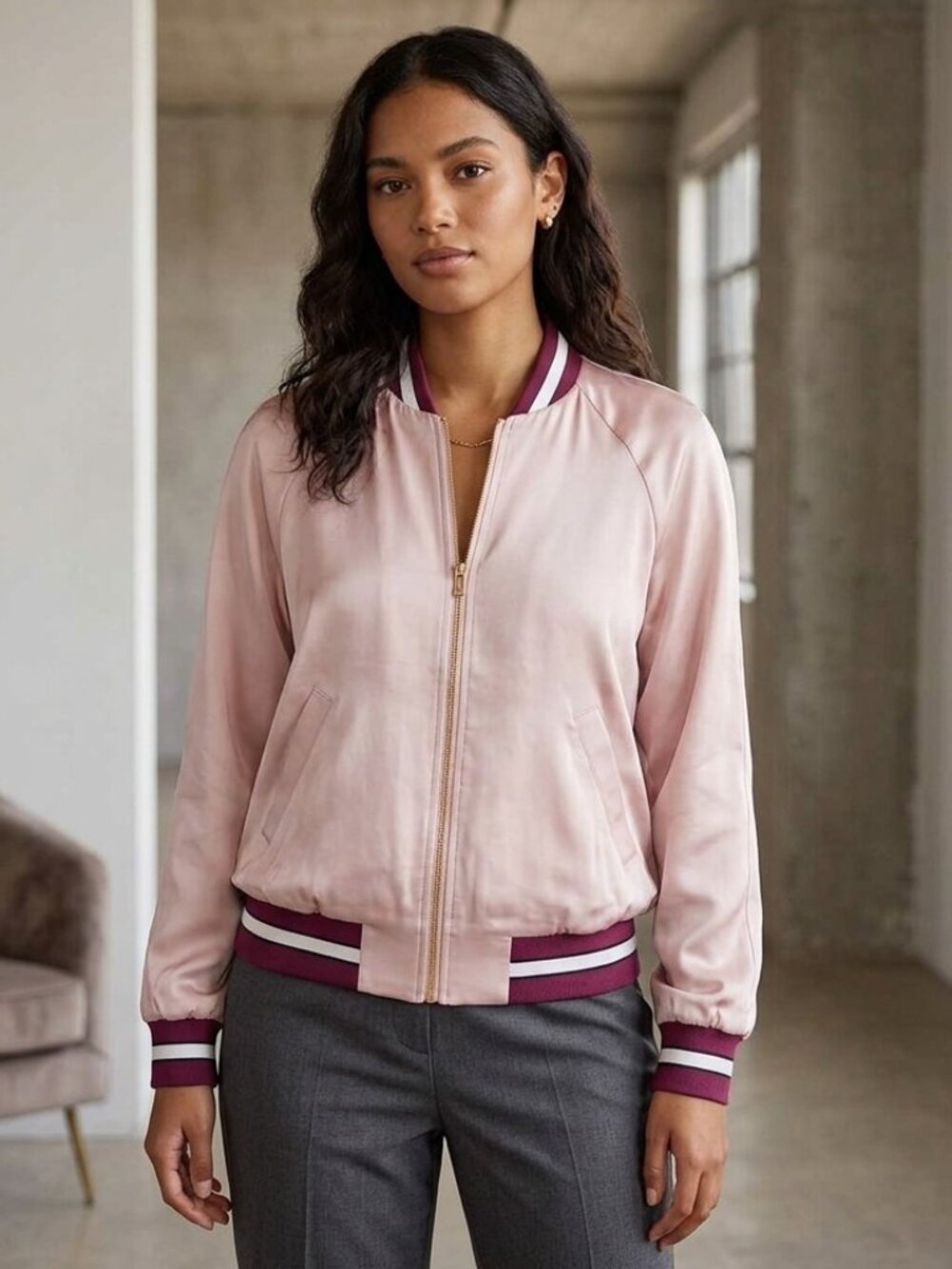 Aritzia Babaton - Pink Bomber Jacket
